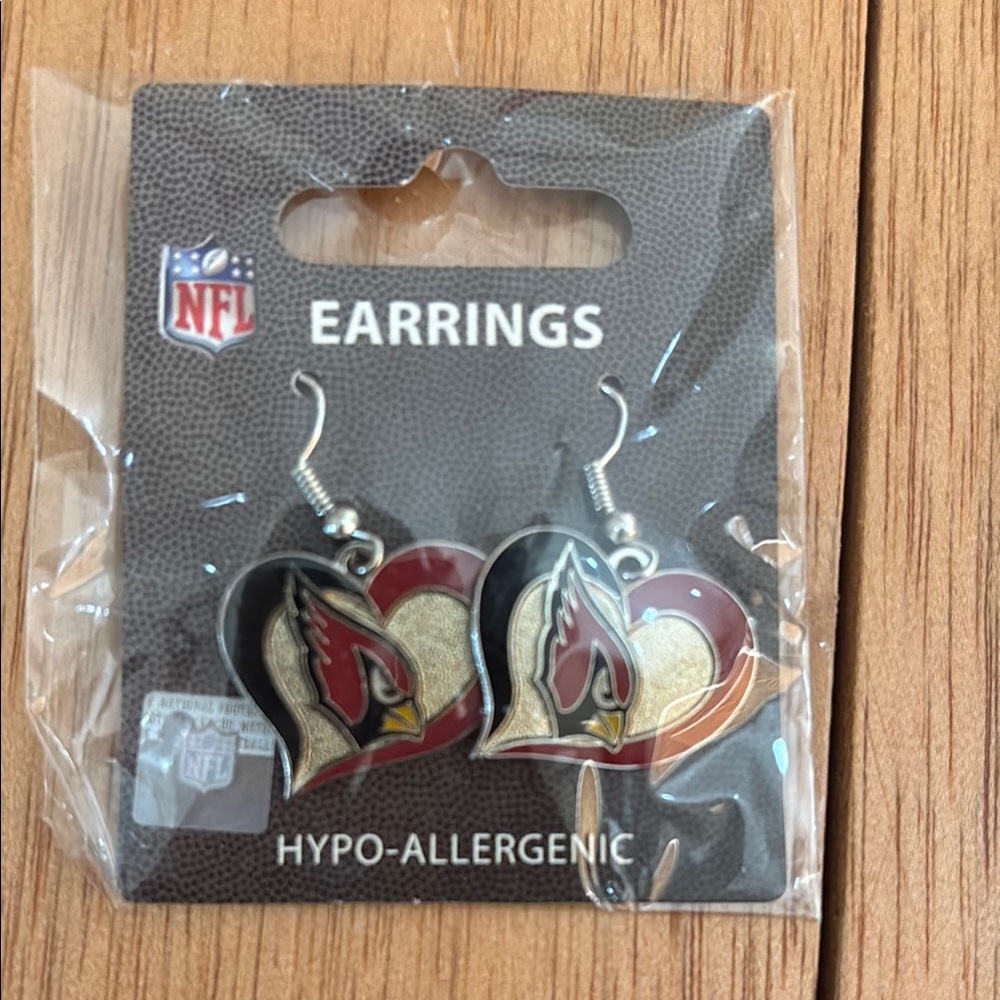Arizona Cardinals Heart Earrings